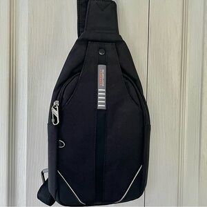 Waterfly Sling Bag Women’s Black Shoulder Multiple Pockets Crossbody Travel
